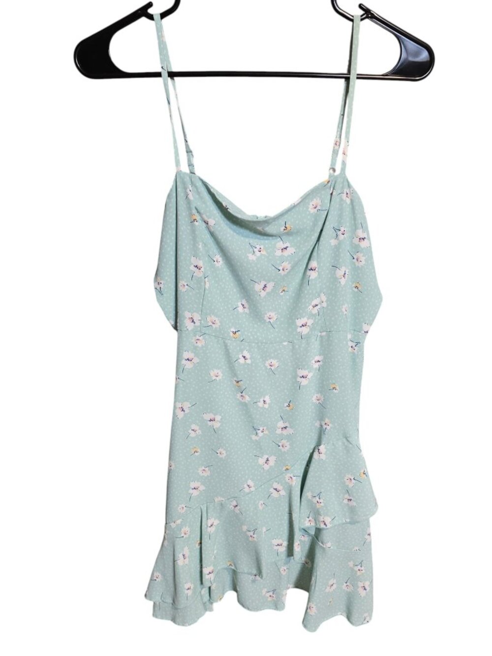 Altar’d State Light Mint Green Ruffle Floral Mini Dress M - Picture 3 of 14